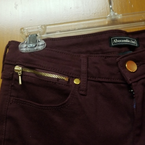 Abercombie and Fitch maroon super skinny jeans - Picture 2 of 3